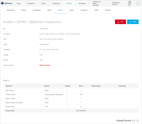 mobile workforce management solution Lighthouse screen 3